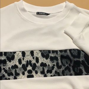 White and Cheetah Sweater